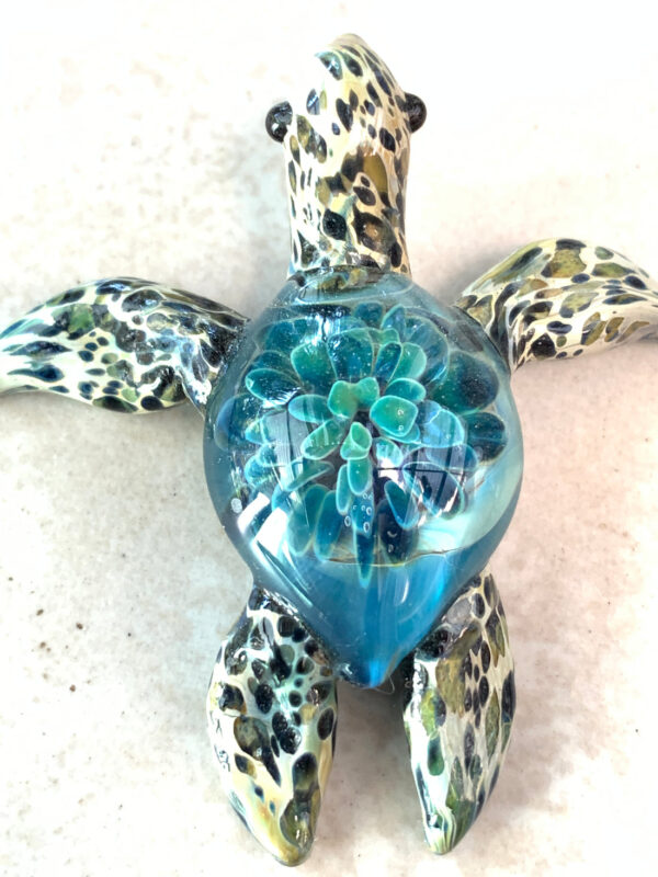 Sea Turtle Jewelry Pendant Blown Glass Necklace Great Gift Idea for Him or Her