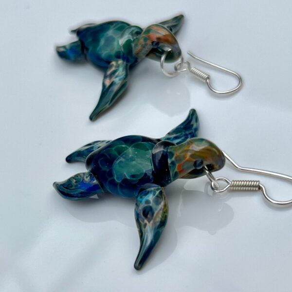 Elegant Ocean Turtle Earrings all Handmade Honu Sea Turtle Glass Earrings for you turtle lovers or your next Beach Party - Image 3